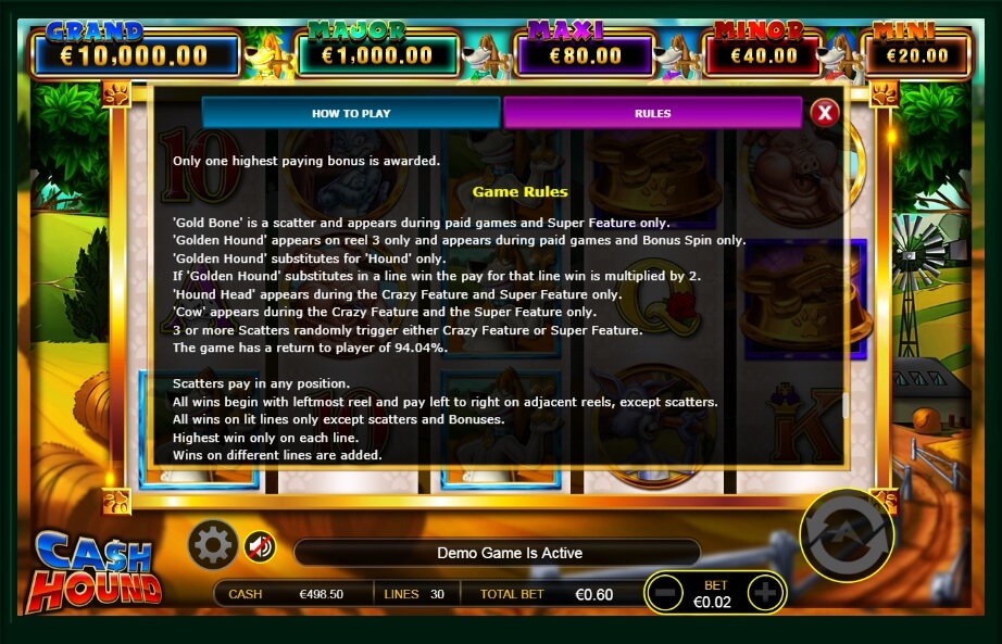 cash hound slot machine detail image 10