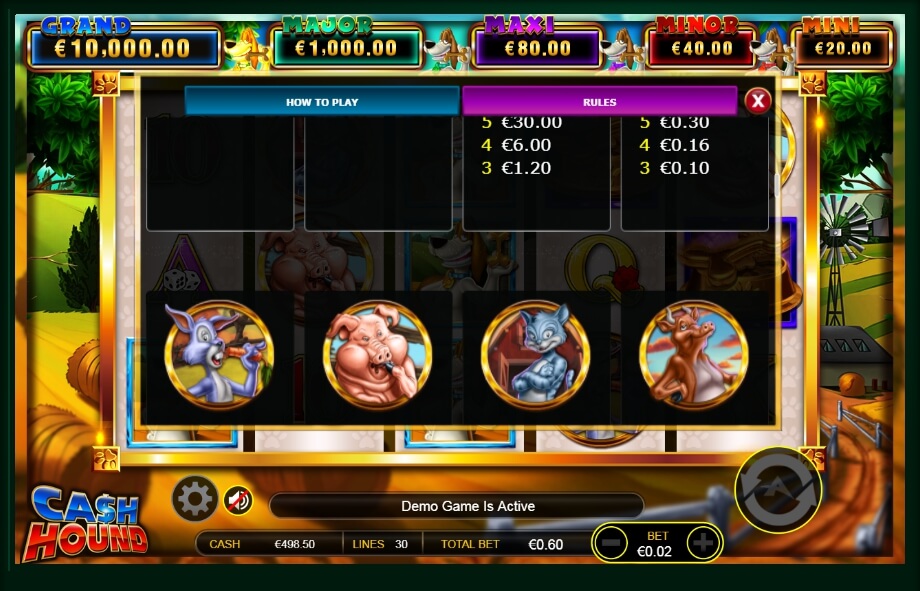 cash hound slot machine detail image 2