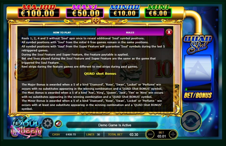 soul queen quad shot slot machine detail image 9