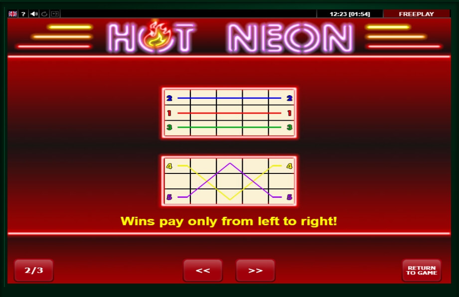 hot neon slot machine detail image 1