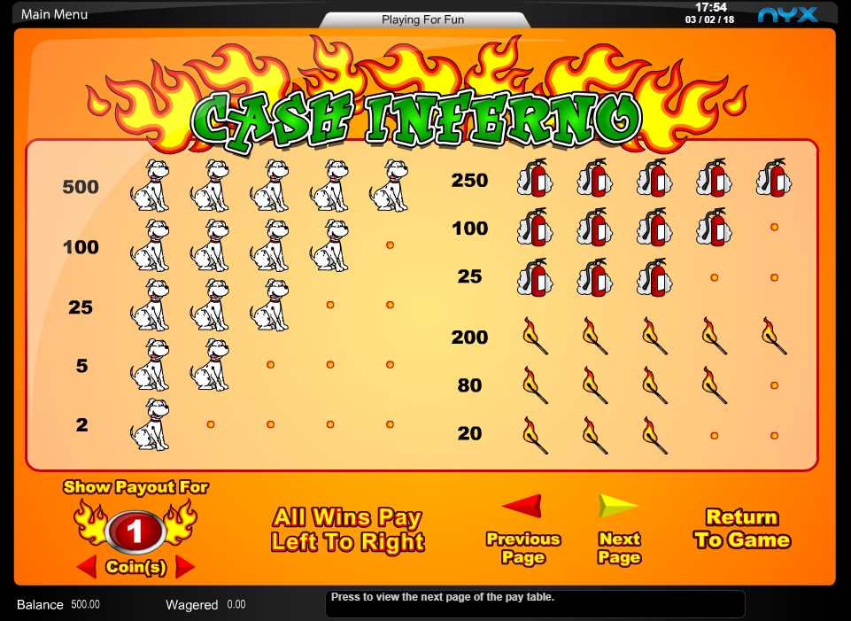cash inferno slot machine detail image 2