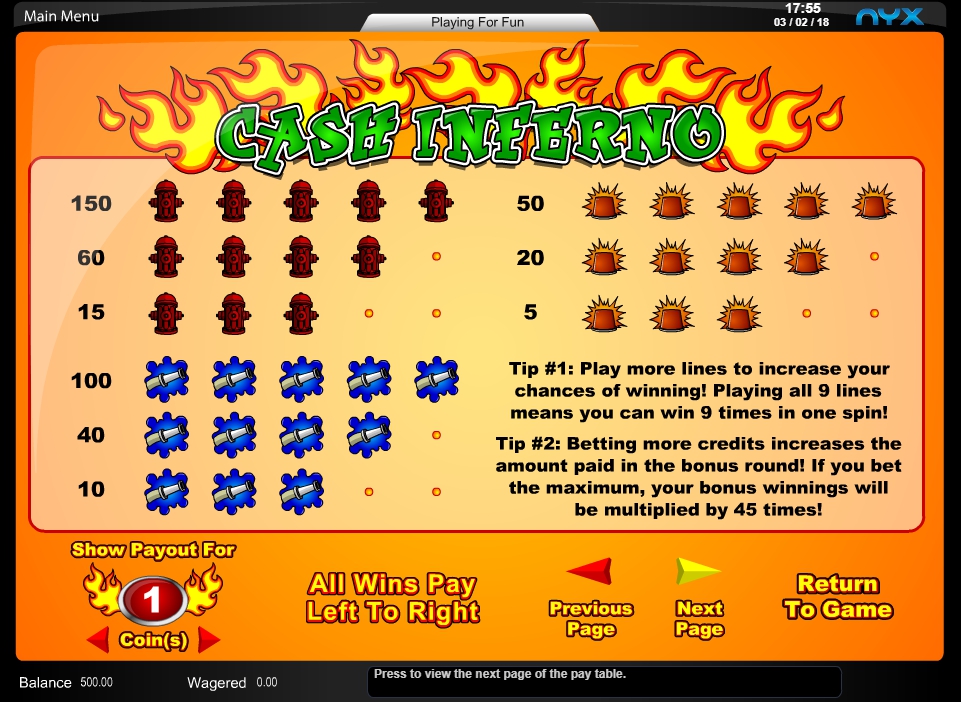 cash inferno slot machine detail image 1
