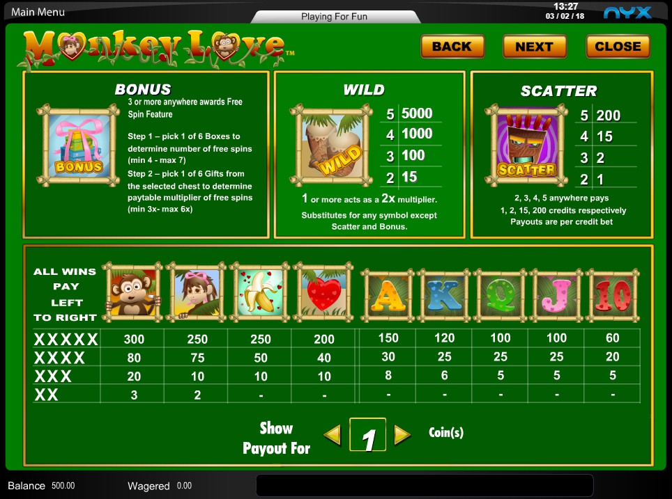 monkey love slot machine detail image 1