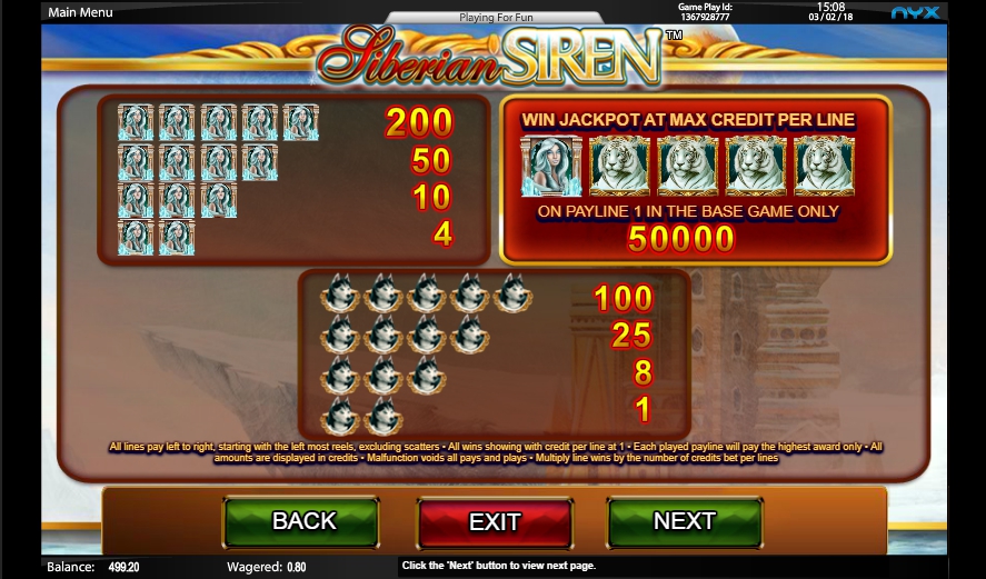 siberian siren slot machine detail image 3