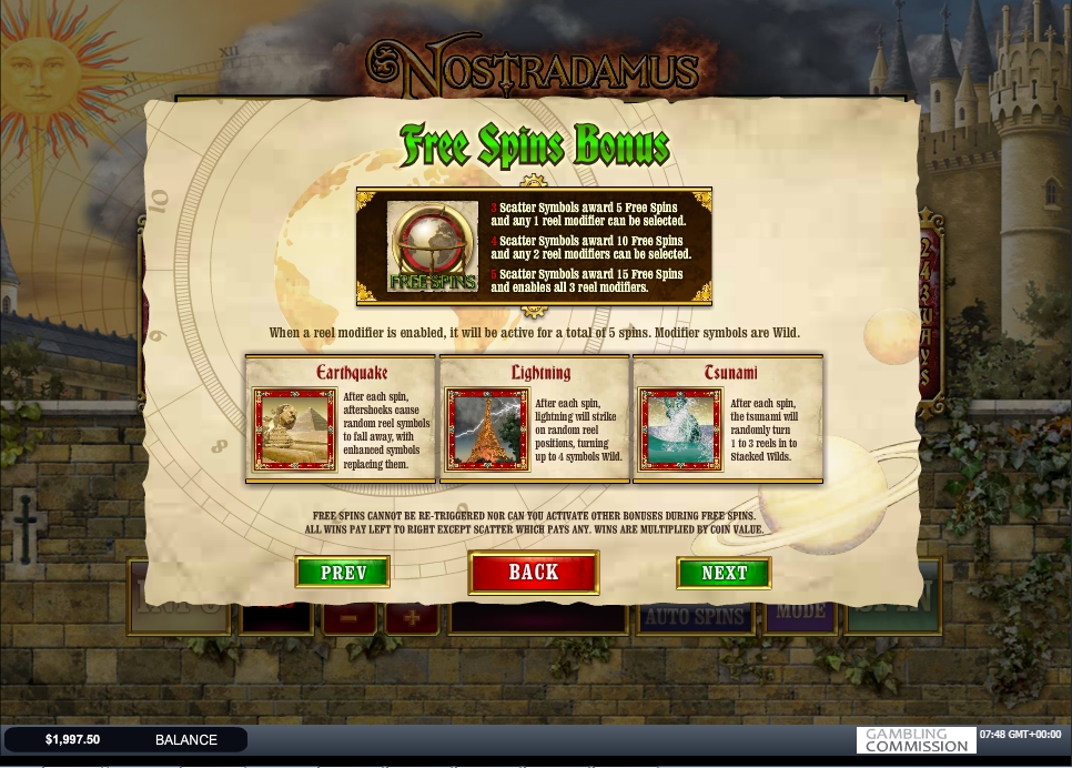 nostradamus prophecy slot machine detail image 1