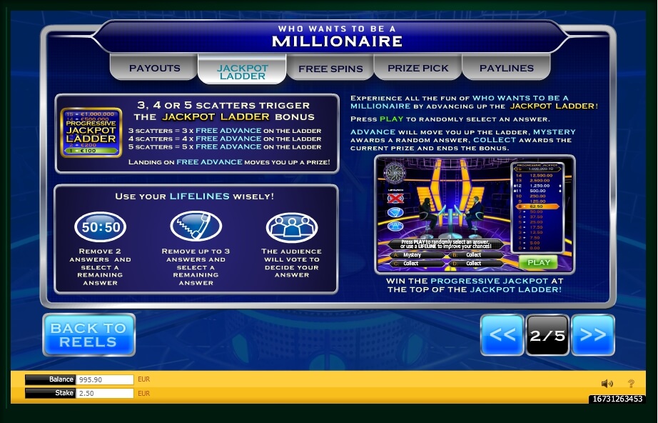 who wants to be a millionaire slot machine detail image 3