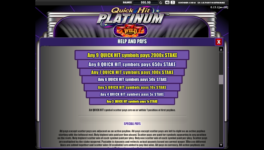 quick hit platinum slot machine detail image 6