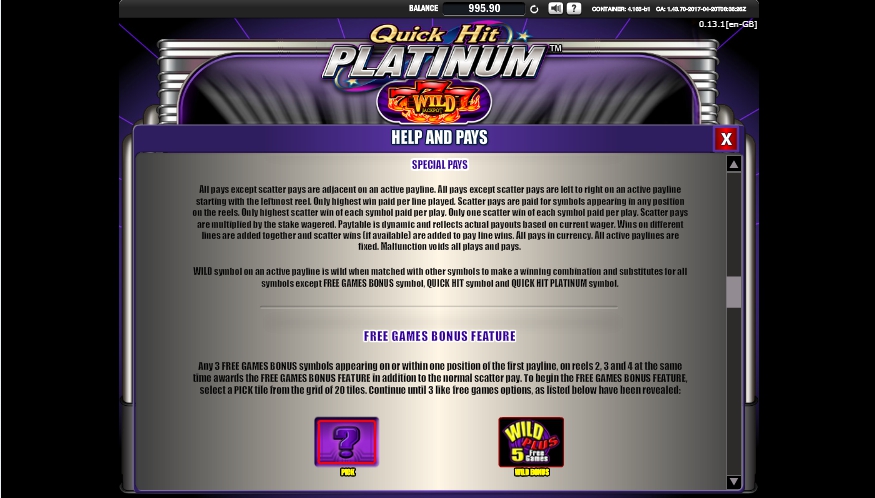 quick hit platinum slot machine detail image 5