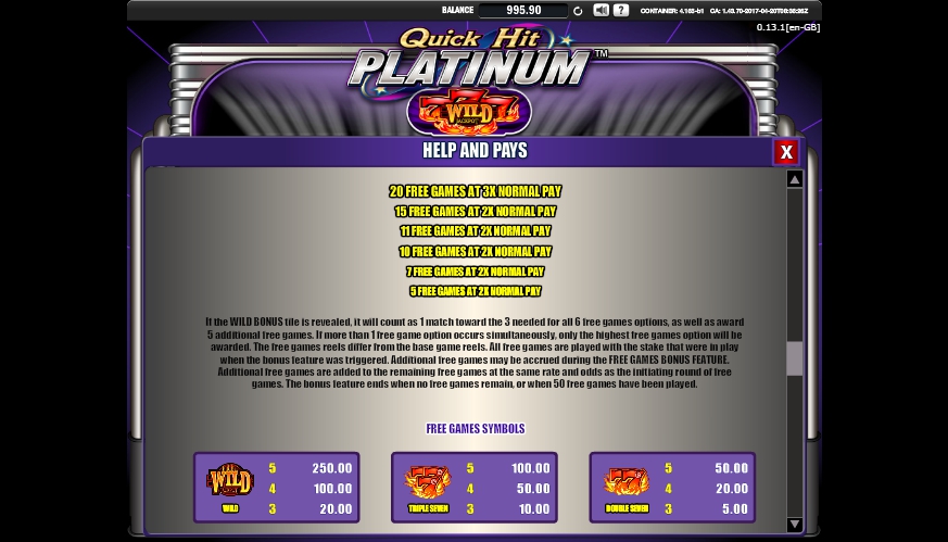 quick hit platinum slot machine detail image 4