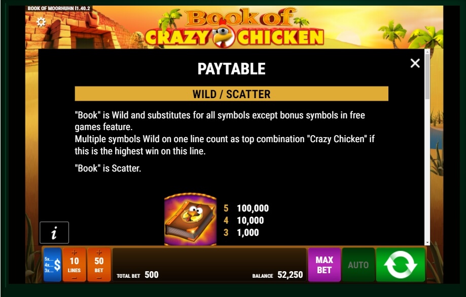 book of crazy chicken slot machine detail image 4