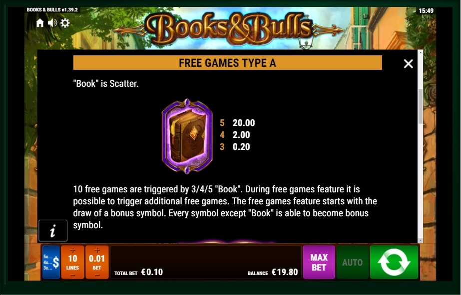 books and bulls slot machine detail image 4