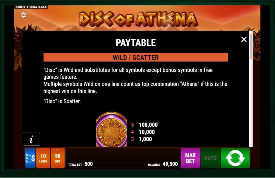 disc of athena slot machine detail image 3