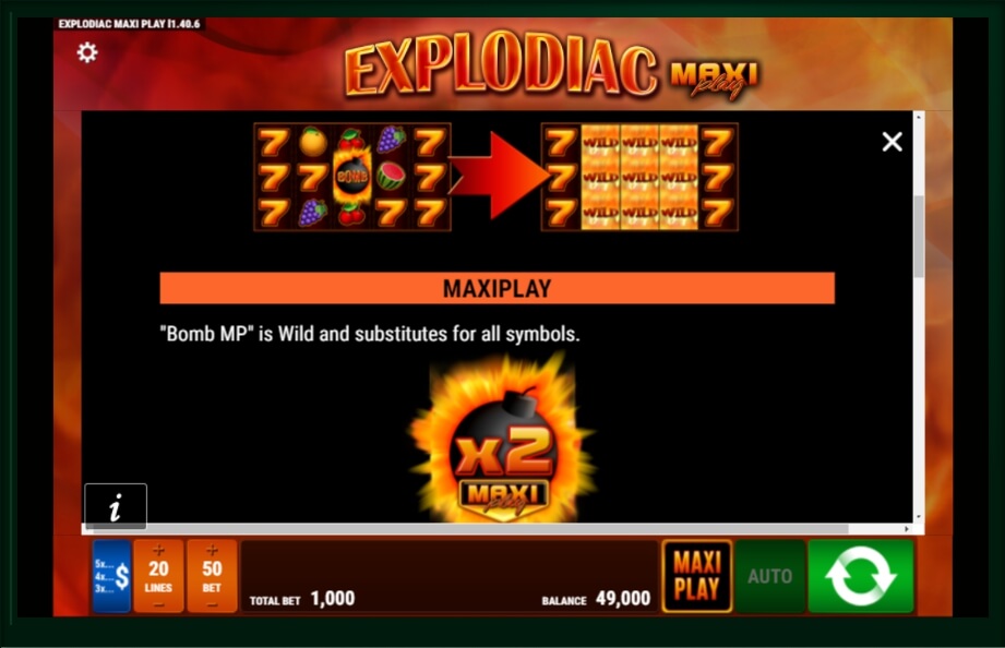 explodiac maxi play slot machine detail image 3