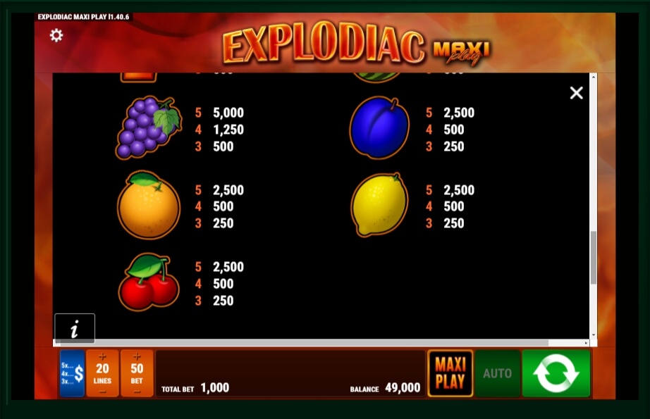 explodiac maxi play slot machine detail image 1