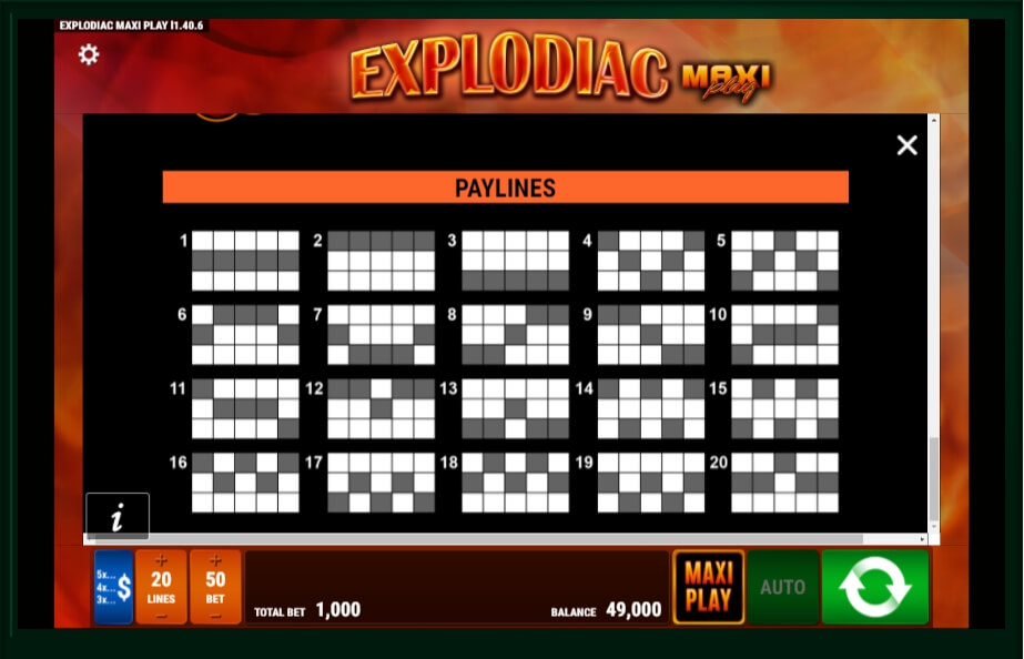 explodiac maxi play slot machine detail image 0