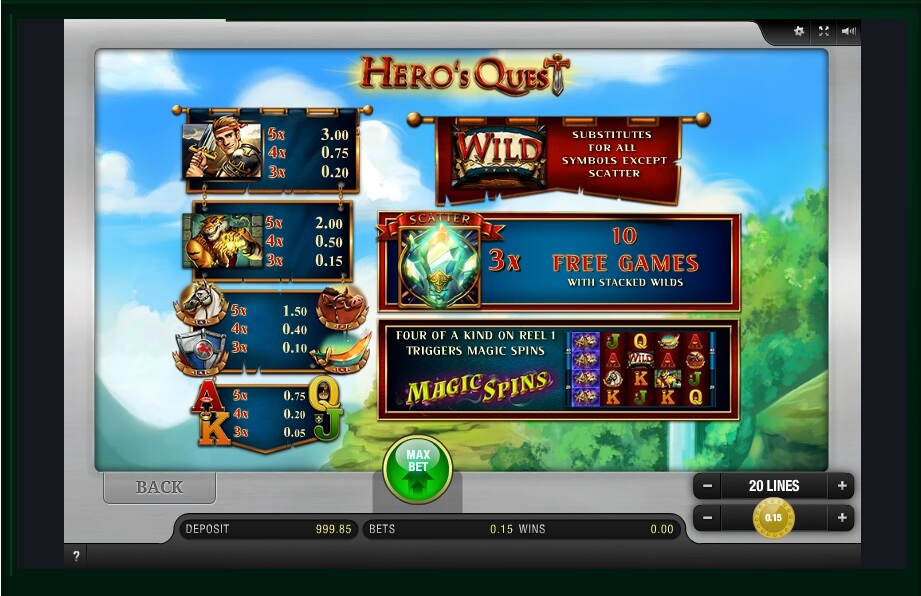 heros quest slot machine detail image 0