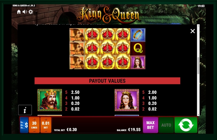 king and queen slot machine detail image 3