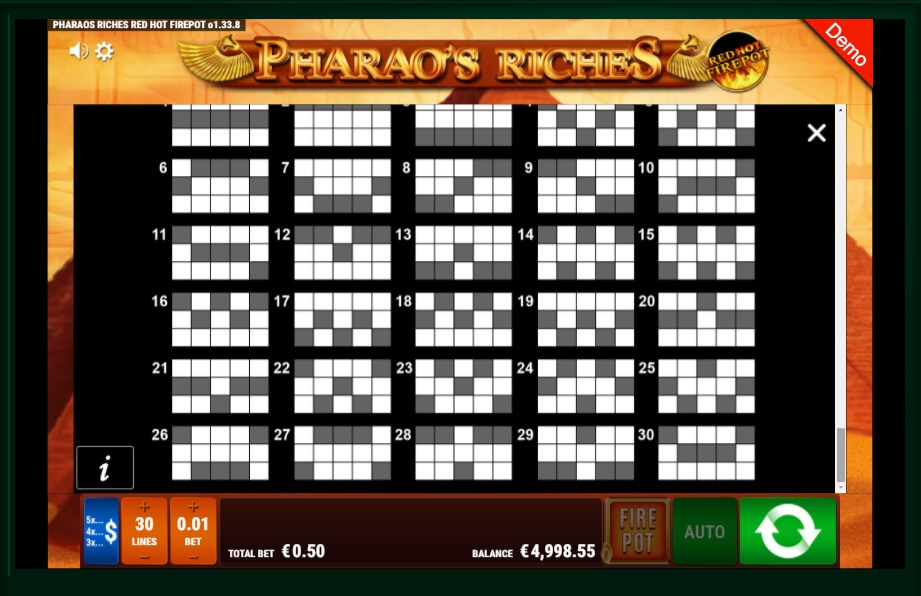 pharaos riches red hot firepot slot machine detail image 0