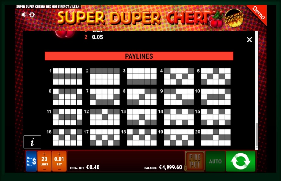 super duper cherry red hot firepot slot machine detail image 0