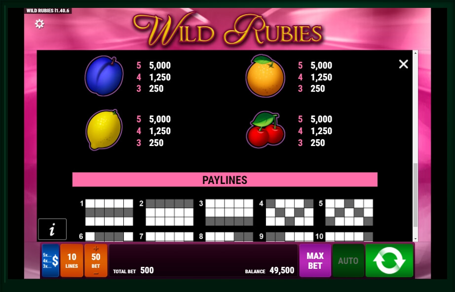 wild rubies slot machine detail image 1