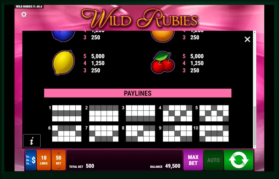 wild rubies slot machine detail image 0
