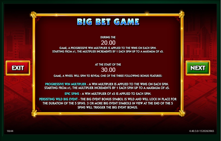 monopoly big event slot machine detail image 6