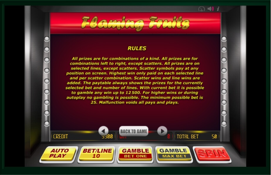 flaming fruits slot machine detail image 0