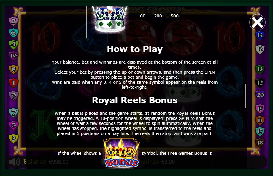 crowning glory slot machine detail image 3
