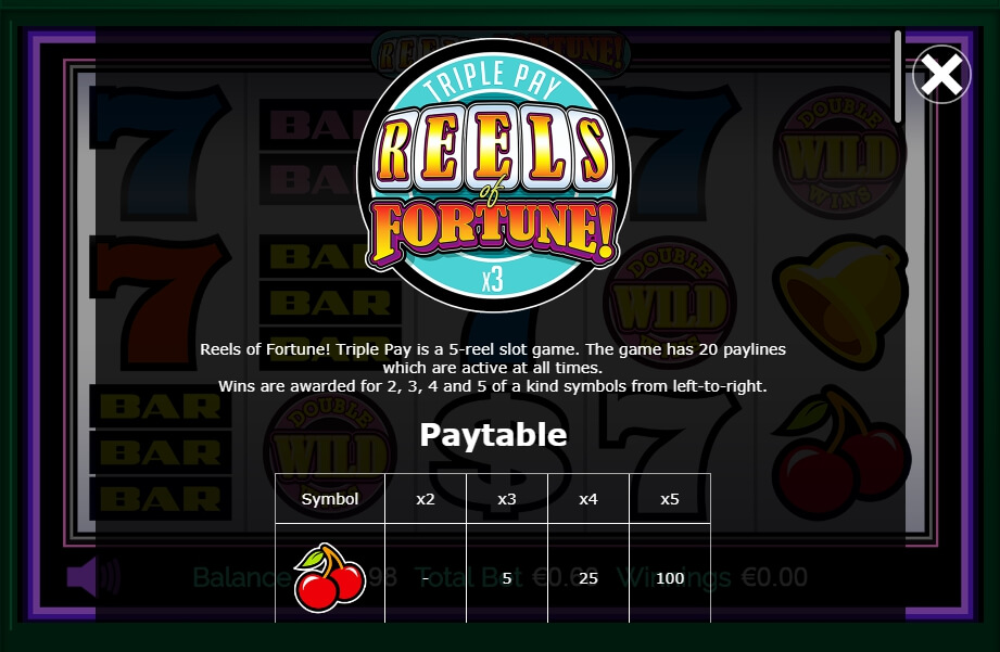 reels of fortune triple pay slot machine detail image 6