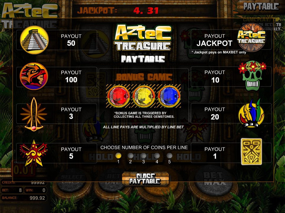 aztec treasures slot machine detail image 7
