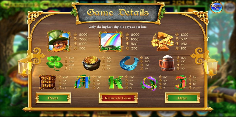 charms and clovers slot machine detail image 1