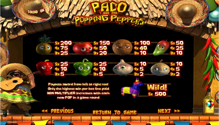 paco and the popping peppers slot machine detail image 2