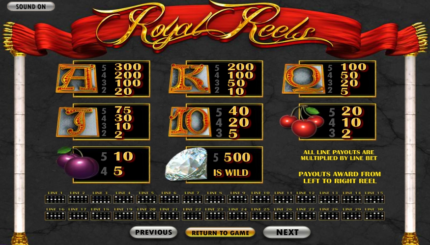 royal reels slot machine detail image 1