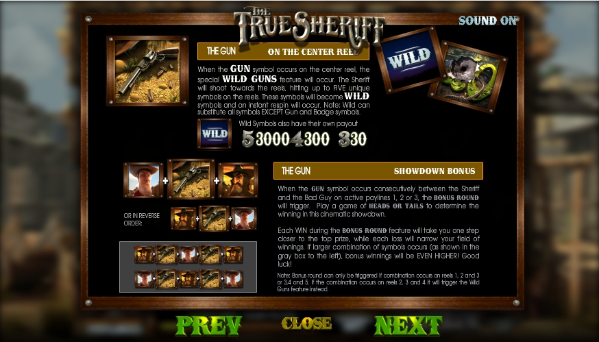 the true sheriff slot machine detail image 1