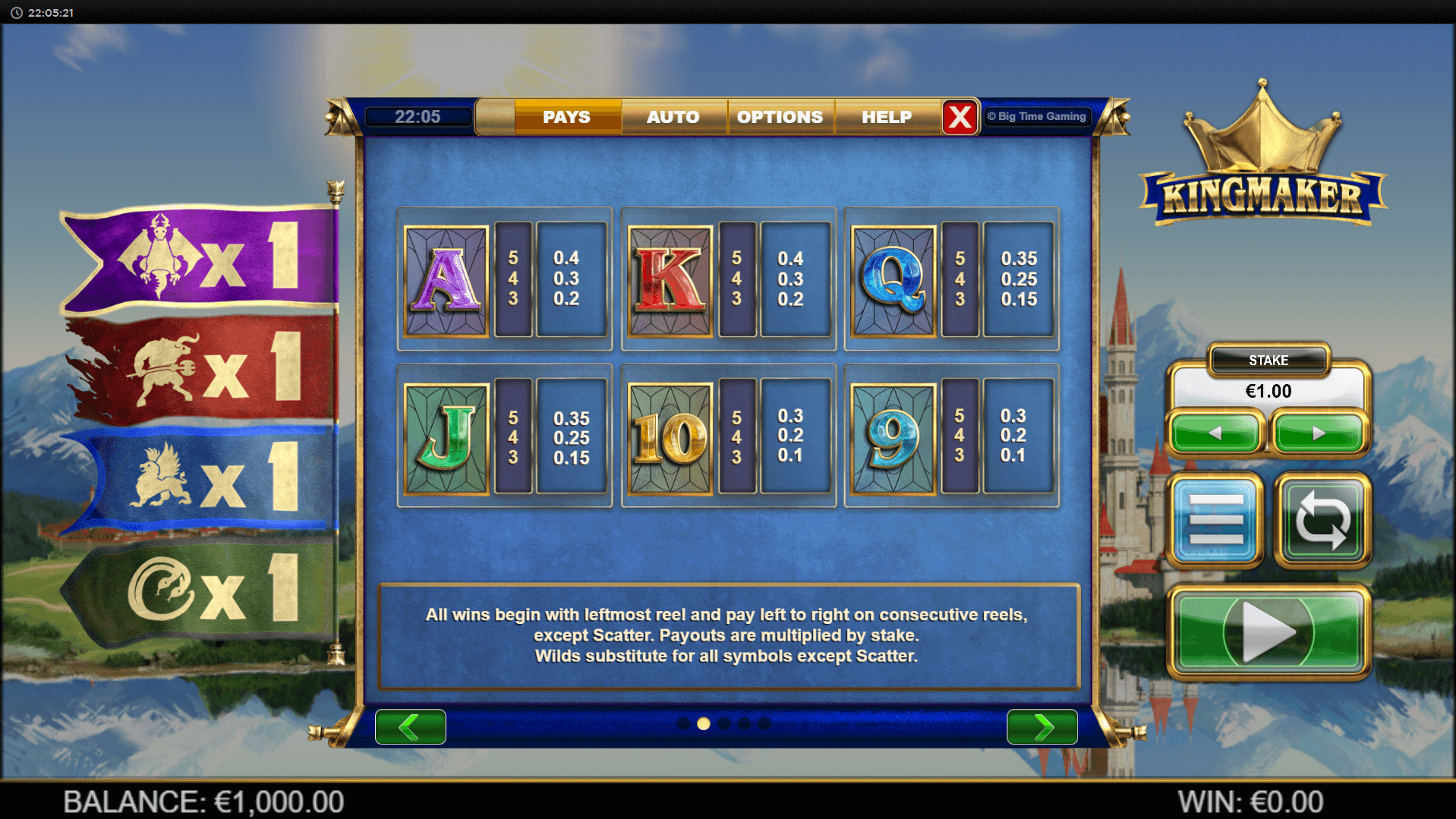 kingmaker slot machine detail image 1