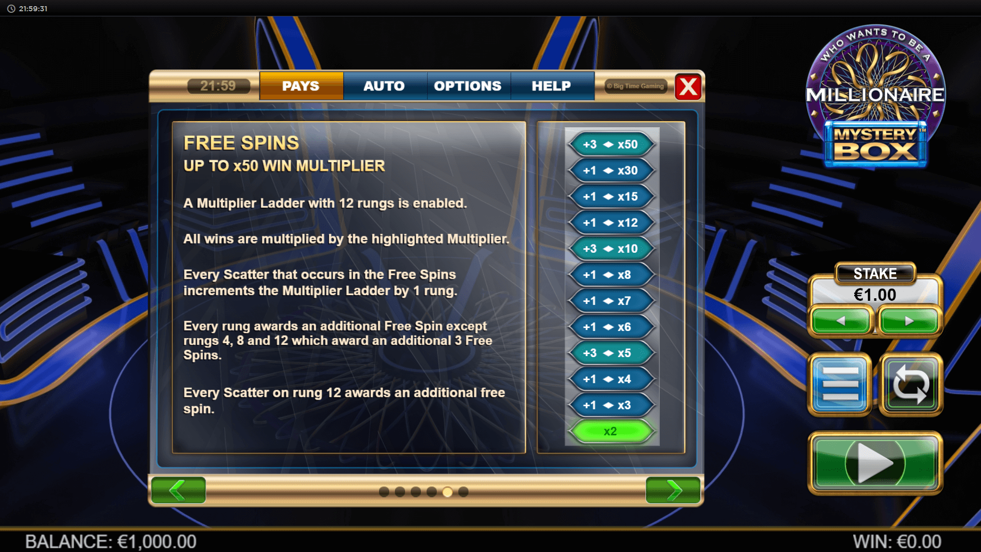 who wants to be a millionaire: mystery box slot machine detail image 4