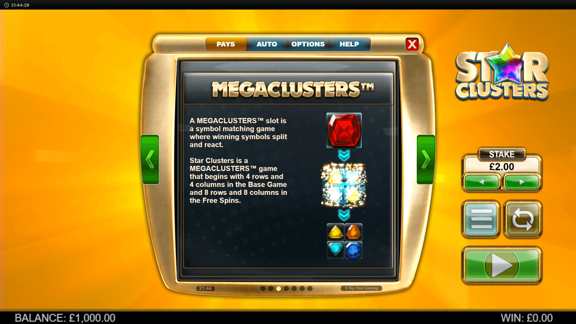 star clusters megaclusters slot machine detail image 1