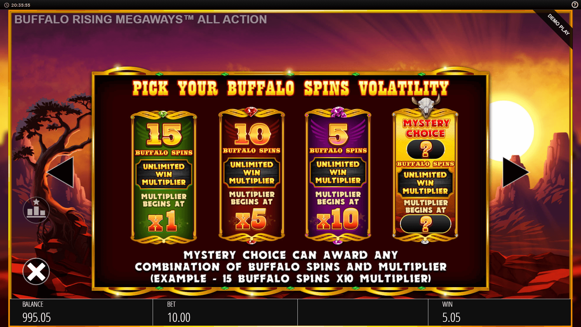 buffalo rising megaways all action slot machine detail image 1