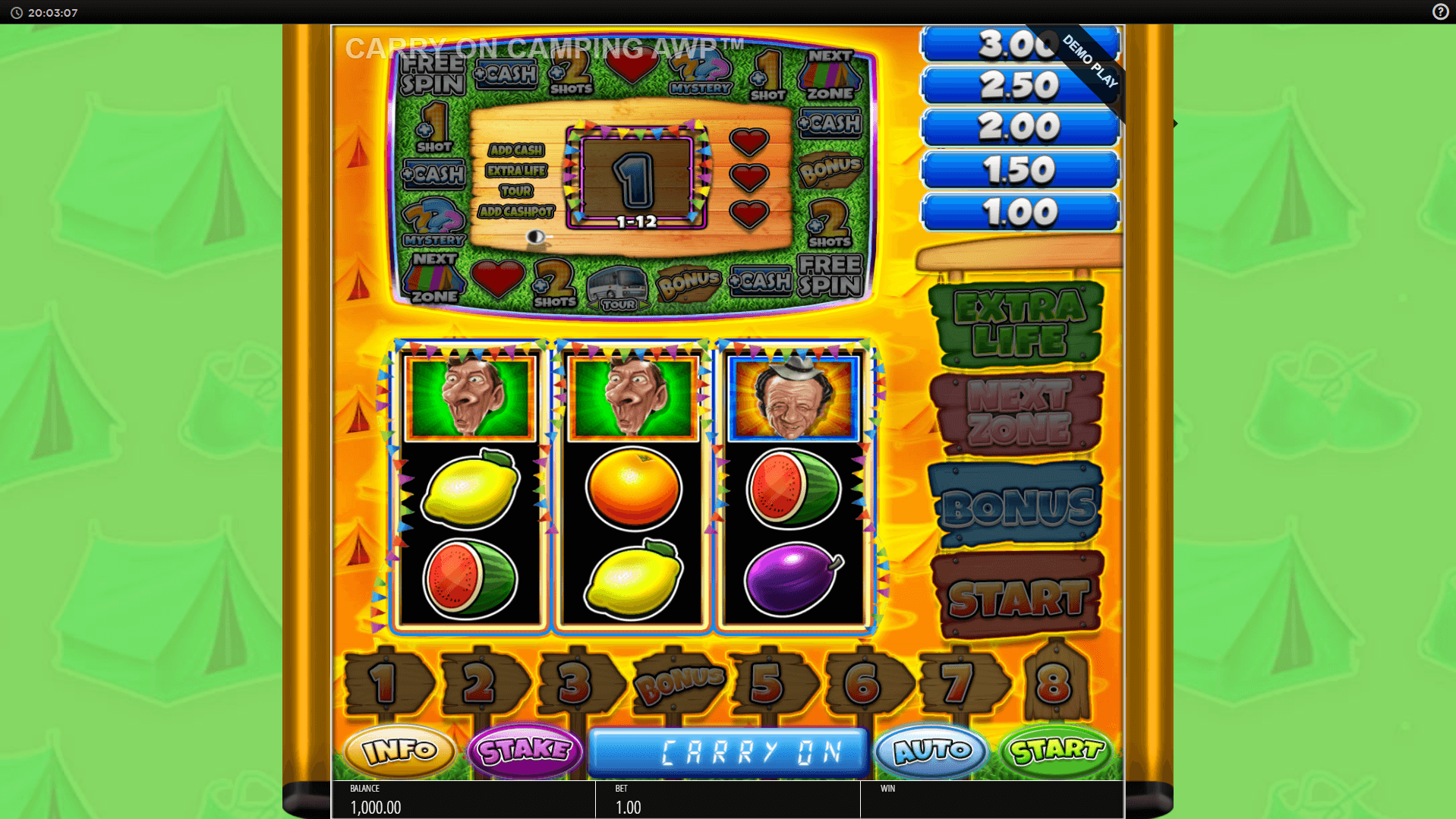 Carry On Camping Pub Fruit slot play free