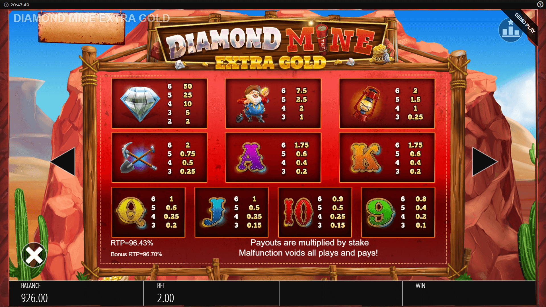 diamond mine extra gold megaways slot machine detail image 2