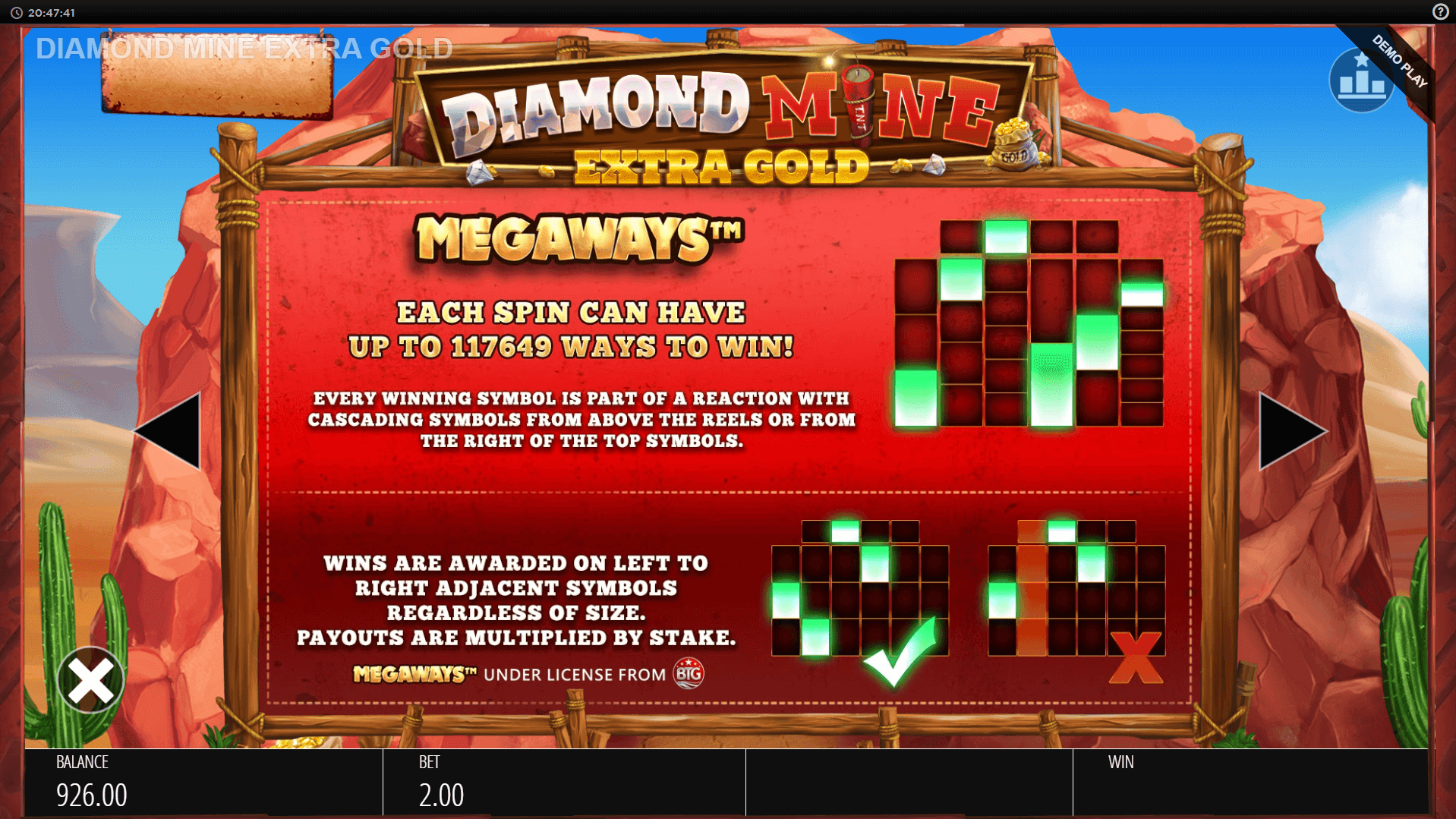 diamond mine extra gold megaways slot machine detail image 3