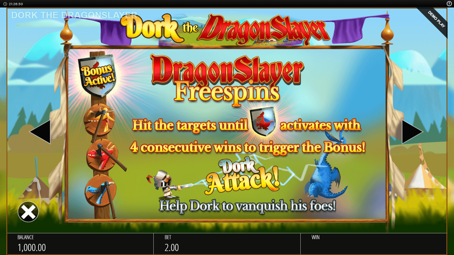 dork the dragon slayer slot machine detail image 1