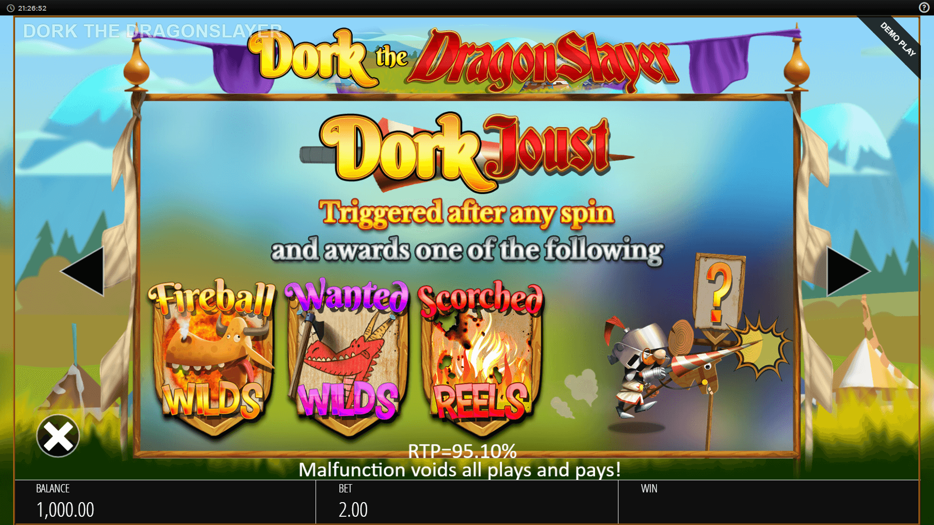 dork the dragon slayer slot machine detail image 3