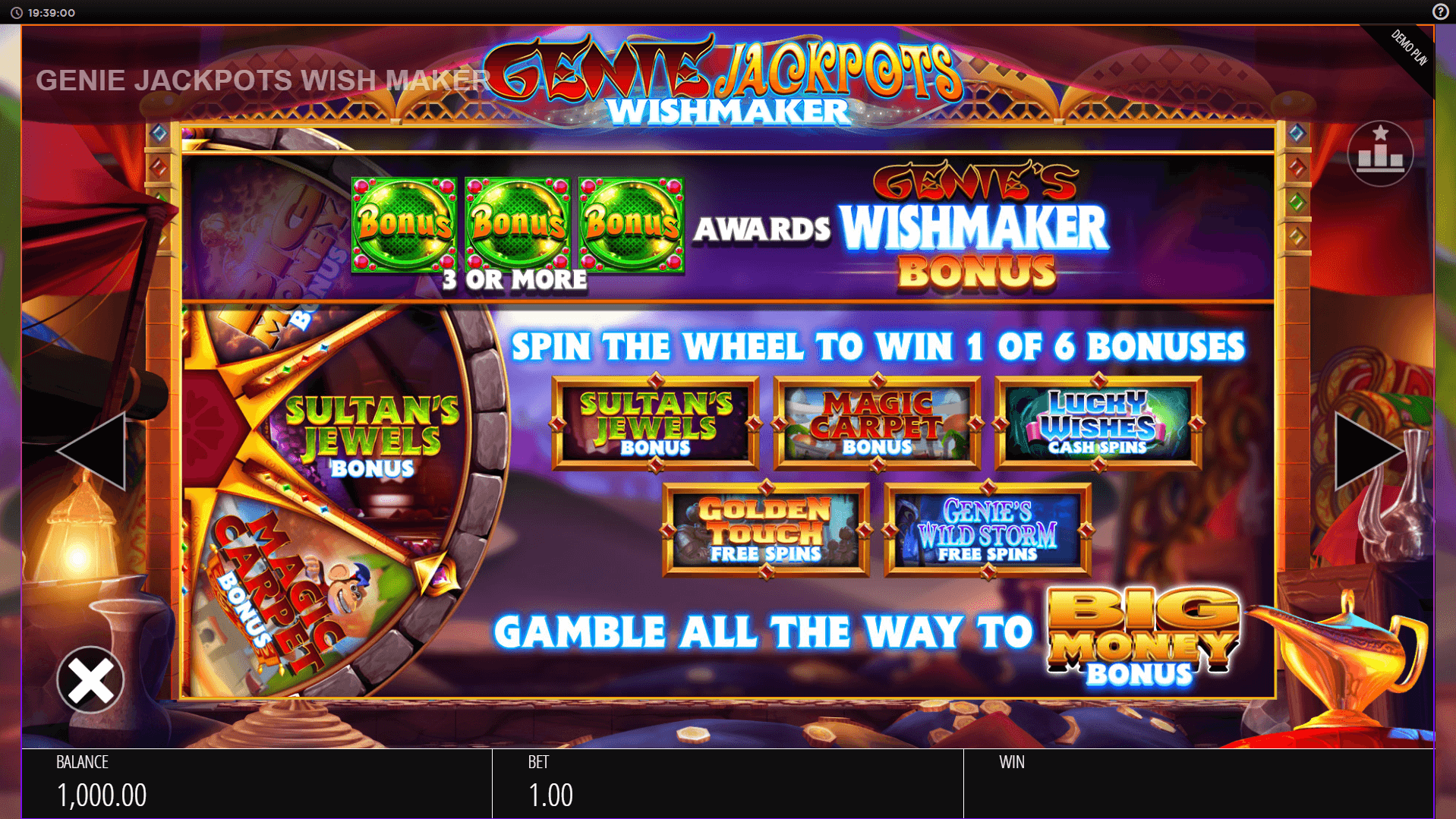 genie jackpots wishmaker slot machine detail image 0