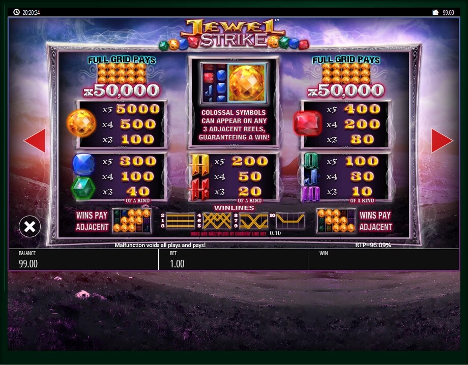 jewel strike slot machine detail image 1