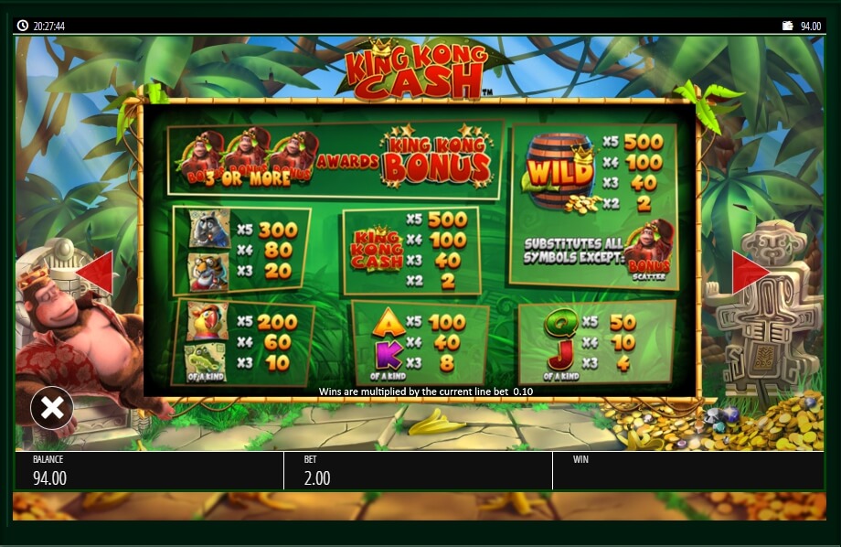 king kong cash slot machine detail image 3