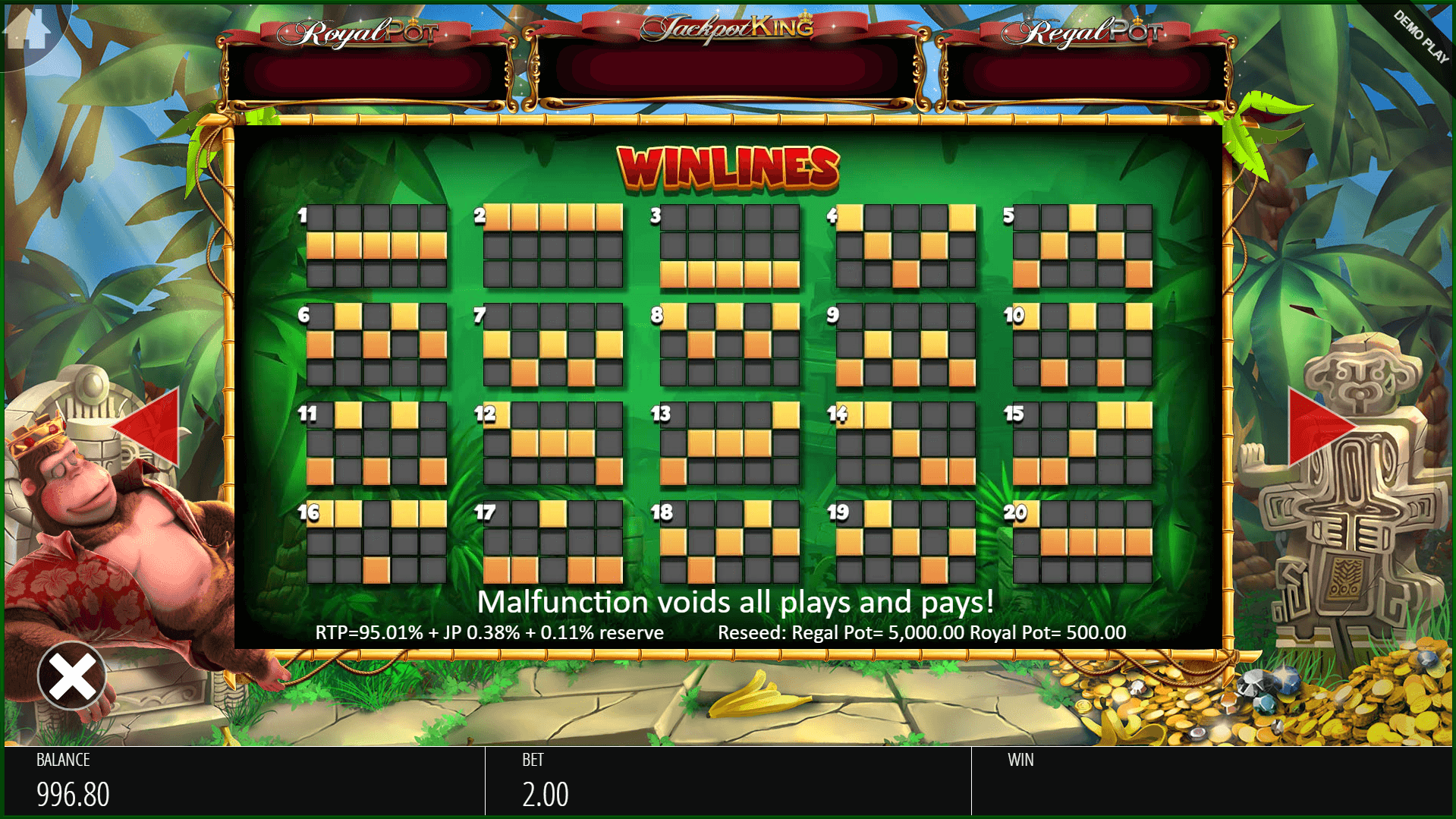king kong cash jackpot king slot machine detail image 2