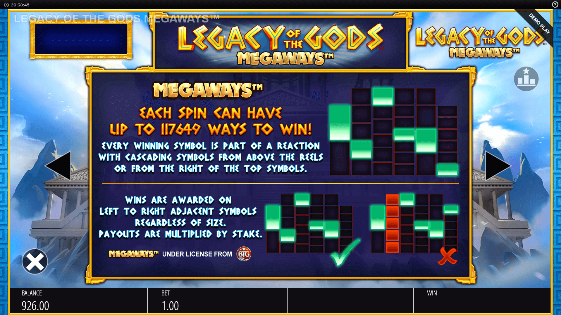 legacy of the gods megaways slot machine detail image 1