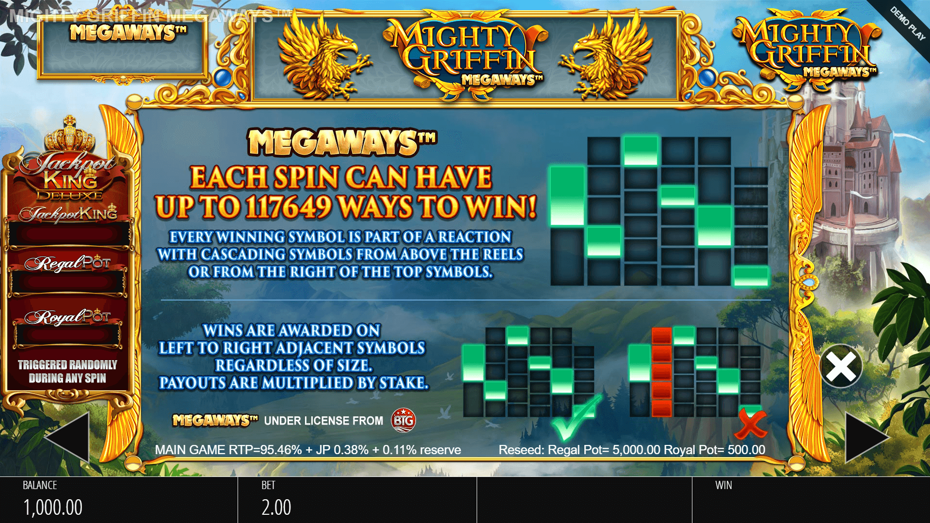 mighty griffin megaways slot machine detail image 0