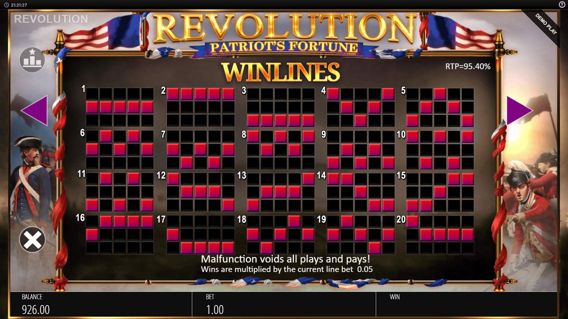 revolution patriots fortune slot machine detail image 0